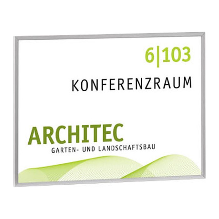 SignSystems® Türschild New Age Metall silber 15,0 x 11,0 cm, 1 St.