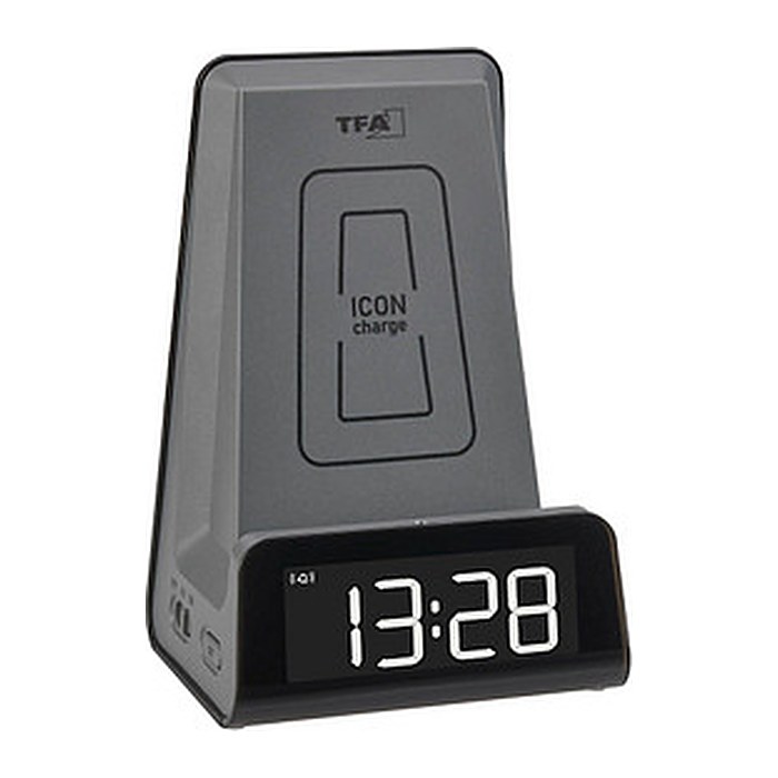 TFA® digitaler Wecker 60.2033 ICONcharge schwarz Kunststoff 107,0 x 83,0 mm