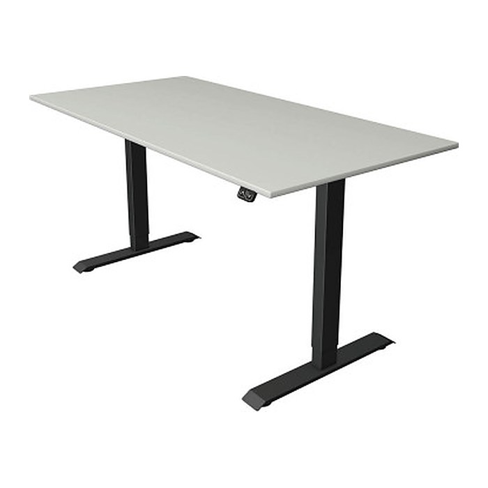 Kerkmann Move 1 elektrisch höhenverstellbarer Schreibtisch lichtgrau rechteckig, T-Fuß-Gestell grau 160,0 x 80,0 cm