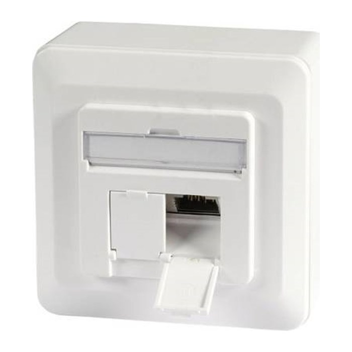 EFB Datendose Cat.6A 500MHz oben/unten, Aufputz, 2xRJ45,weiß