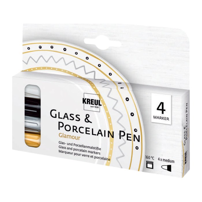 KREUL Glamour Porzellanstifte farbsortiert 2,0 - 4,0 mm, 4 St.