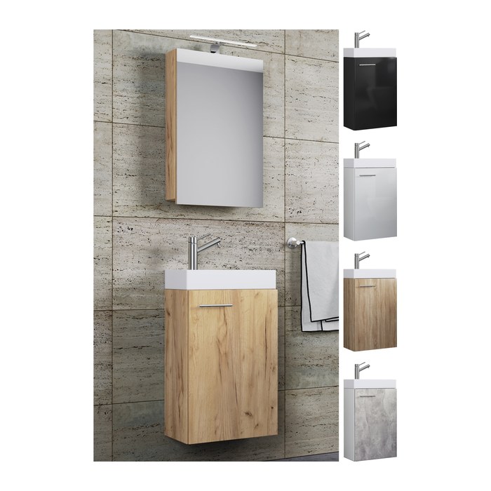 VCM my bath Badmöbel-Set 3-teilig Slito 914136 weiß 41,0 x 22,0 x 130,0 cm
