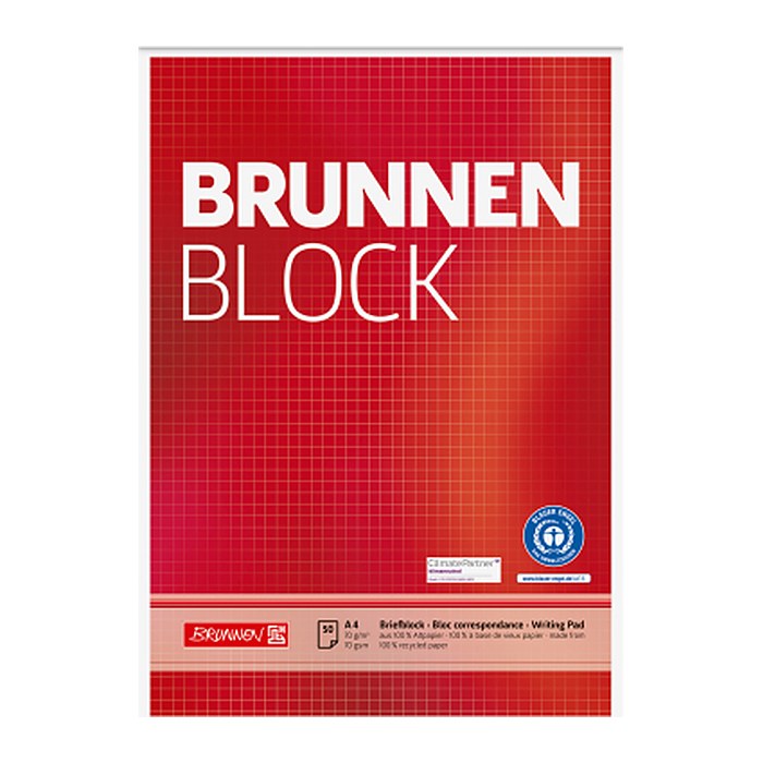 BRUNNEN Briefblock DIN A4 kariert Lineatur 22, 1 St.