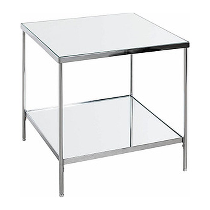 HAKU Möbel Beistelltisch rechteckig Glas silber 45,0 x 45,0 x 46,0 cm, 1 St.