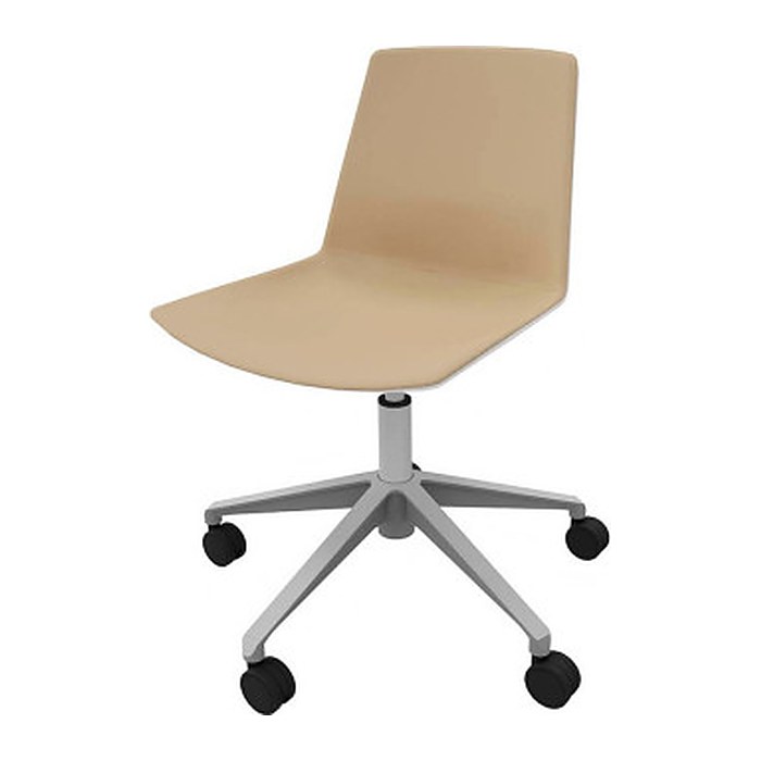 Quadrifoglio Besucherstuhl Clue OCLUEA01 BA B03/181 beige, weiß Kunstleder, 1 St.