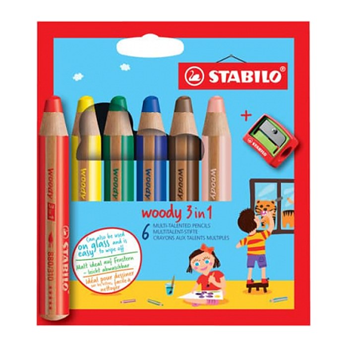 STABILO woody 3 in 1 Malset farbsortiert, 5 St.