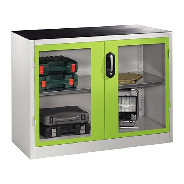 CP Stahlschrank 8831-055 S10191 Acrylglas, clowngrün, lichtgrau 1 Fachboden 120,0 x 50,0 x 100,0 cm, aufgebaut, 1 St.