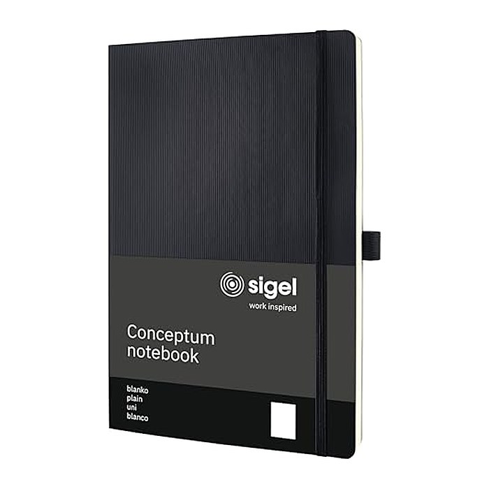 SIGEL Notizbuch Conceptum ca. DIN A4 blanko, schwarz Softcover 194 Seiten, 1 St.