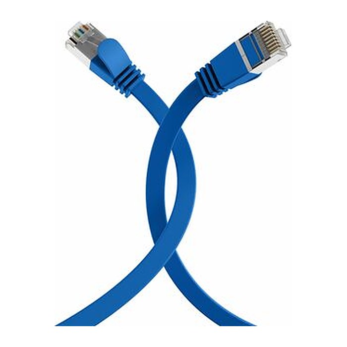 EFB RJ45 Flachpatchkabel U/FTP Cat.6A PVC 0.15m blau