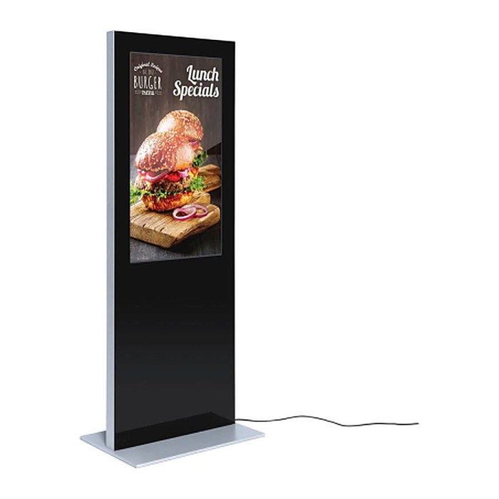 Showdown® Displays Digitale Infostele Slim Infostele mit LED-Display, schwarz, 138,0 cm (55 Zoll)