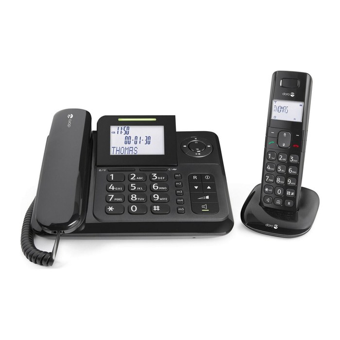doro Comfort 4005 Schnurgebundenes Telefon-Set mit Anrufbeantworter schwarz