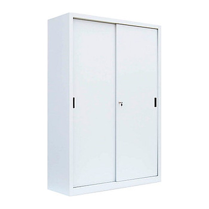 LÜLLMANN Schiebetürenschrank, 550167 signalweiß 4 Fachböden 120,0 x 45,0 x 195,0 cm