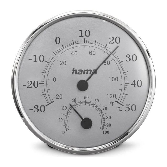 hama Saipan Thermo-Hygrometer silber, 1 St.