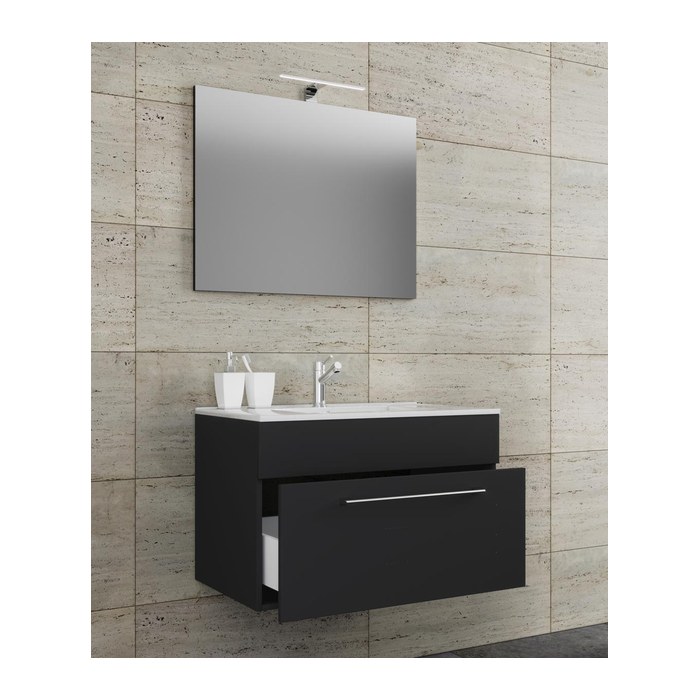 VCM my bath Badmöbel-Set 3-teilig Badinos 914812 schwarz 80,0 x 46,0 x 50,0 cm