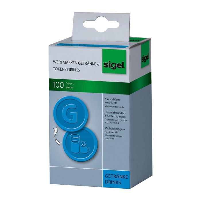 SIGEL Wertchips Getränke blau, 100 St.