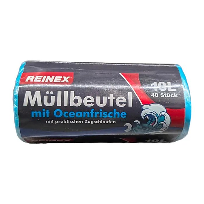 REINEX Müllbeutel Oceanfrische 10,0 l blau 8,0 µm, 40 St.