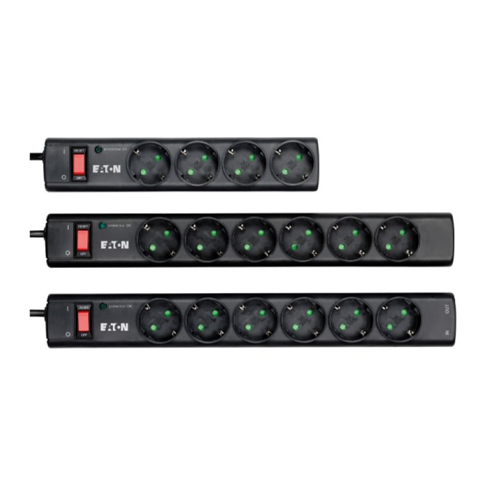 EATON Protection Strip 6 DIN 6-fach Steckdosenleiste mit Überspannungsschutz schwarz