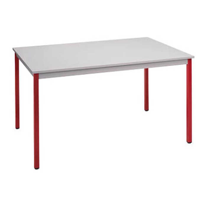 SODEMATUB Mehrzwecktisch lichtgrau, rot rechteckig, Vierkantrohr rot, 120,0 x 60,0 x 74,0 cm