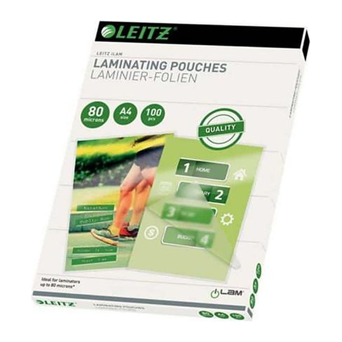 LEITZ Laminierfolien 33818 glänzend für A4 80 micron, 100 St.