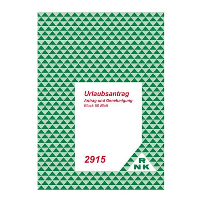 RNK-Verlag Urlaubsantrag Formularbuch 2915, 1 Block