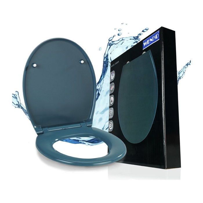 WENKO WC-Sitz mit Absenkautomatik Samos blau, 1 St.