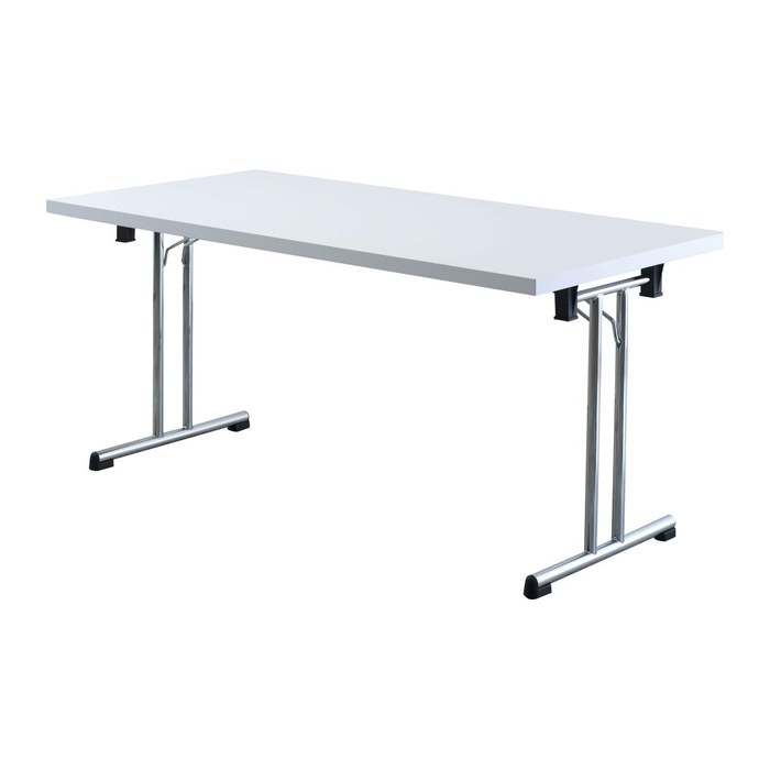 HAMMERBACHER Mehrzwecktisch weiß rechteckig, Rundrohr chrom, 160,0 x 80,0 x 73,5 cm