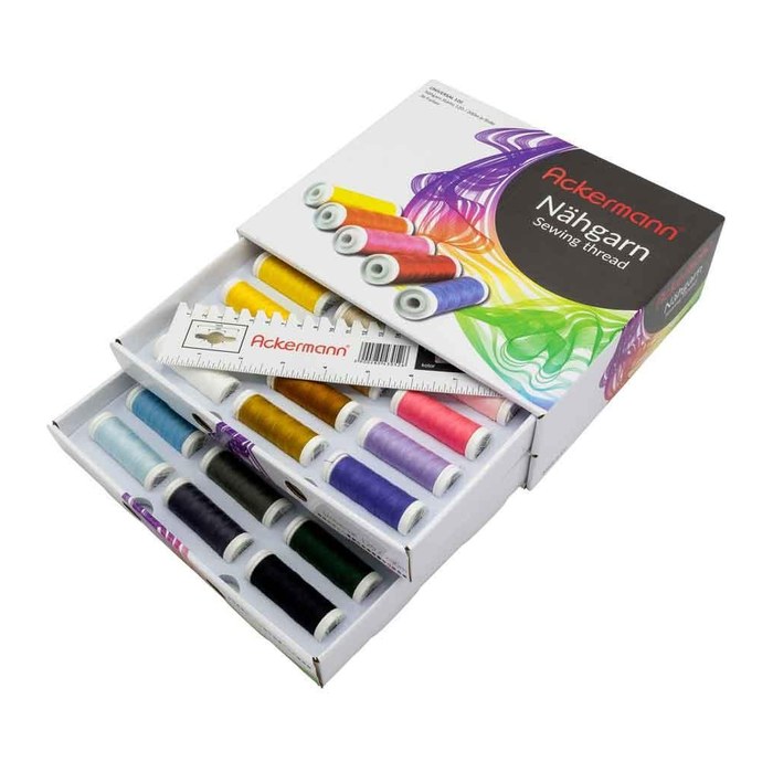Ackermann Nähgarn-Set matt 36 verschiedene Farben