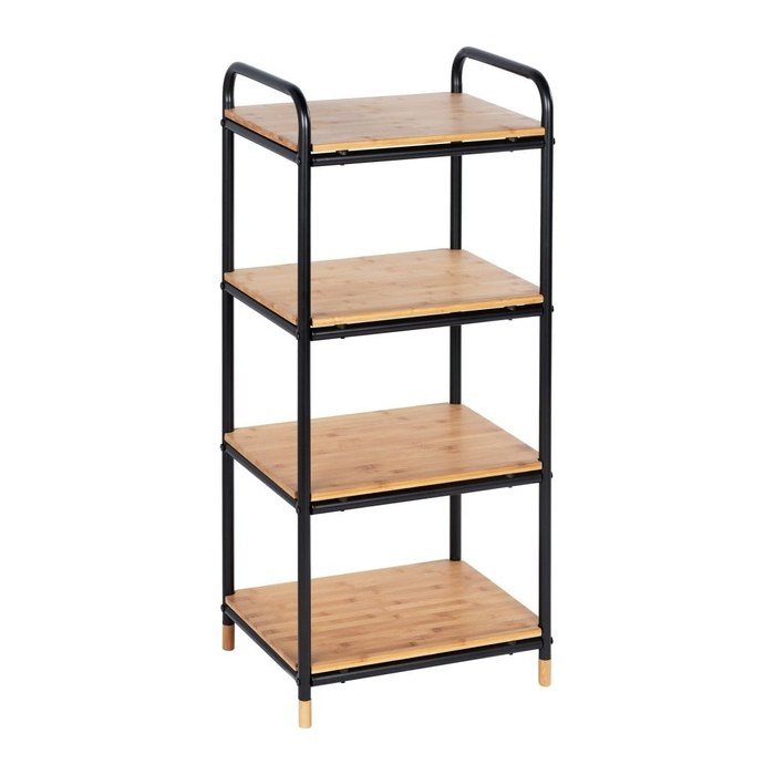 WENKO Beistellregal Loft braun, schwarz 42,0 x 33,5 x 94,5 cm, 1 St.