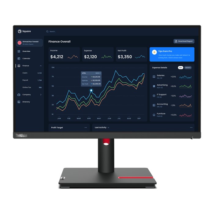 Lenovo ThinkVision T22i-30 Monitor 55,0 cm (22,0 Zoll) schwarz