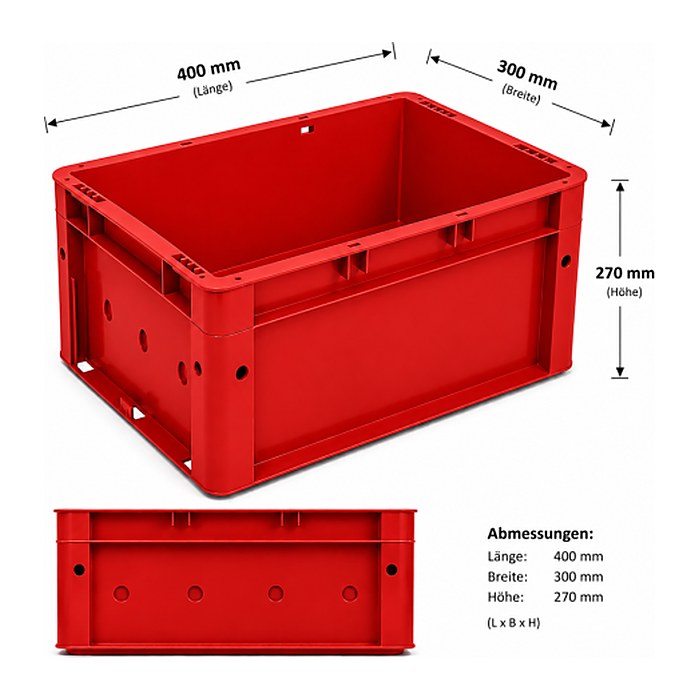 SCHULTE Eurobox rot 30,0 x 40,0 x 27,0 cm, 1 St.