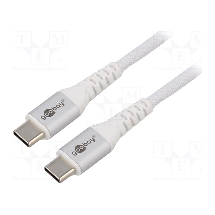 goobay USB 2.0 C-Stecker USB-Kabel 2,0 m weiß, 1 St.