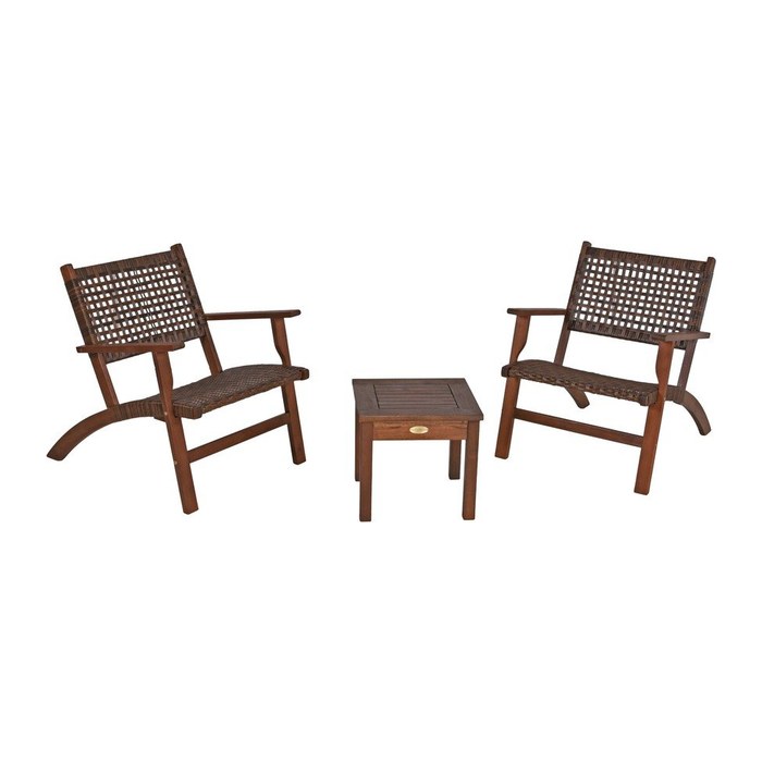 Garden Pleasure Sitzgruppe SONORA, braun Kunststoff, Holz, 3-teilig