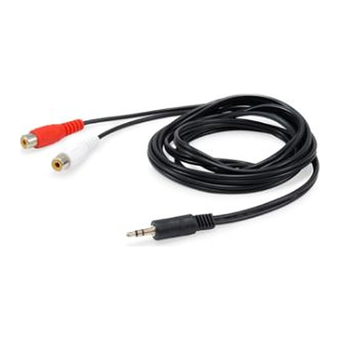 Equip Audiokabel 3.5mm->2xRCA St/Bu 2.50m schwarz Polybeutel