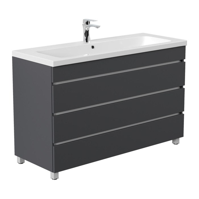 POSSEIK Waschbecken mit Unterschrank FELLINI 120 grafit 120,0 x 46,0 x 83,5 cm