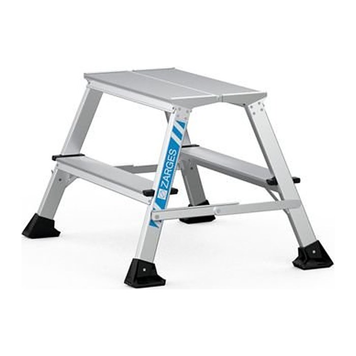 ZARGES Klapptritt XLstep P breit silber 2x 2 Stufen, H: 49,0 cm