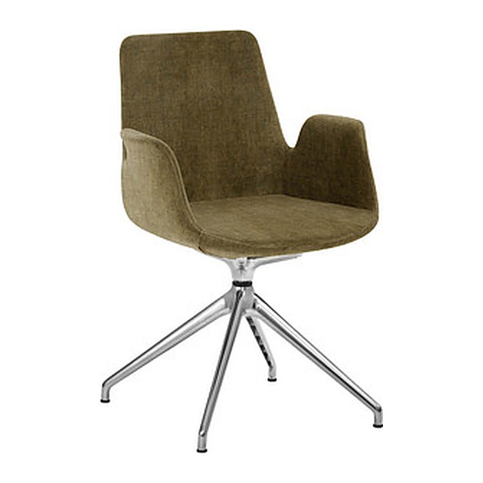 Mayer Besuchersessel myHELIOS moos Aluminium poliert Stoff 58,0 x 55,0 x 88,0 cm, 1 St.