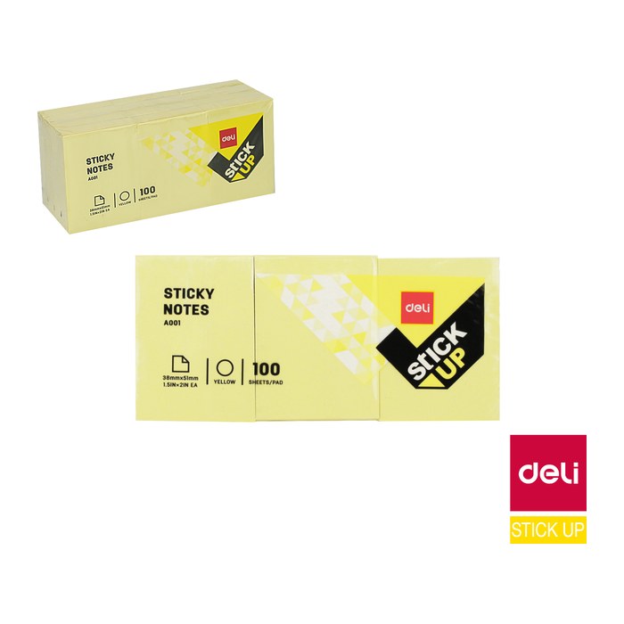 DELI Haftnotizen 3,8x5,1 cm Stick up, EA00153 300 St. gelb