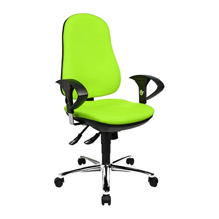 Topstar Bürostuhl Support ®Syncro Deluxe, 8559U G05 Stoff grün, Gestell chrom