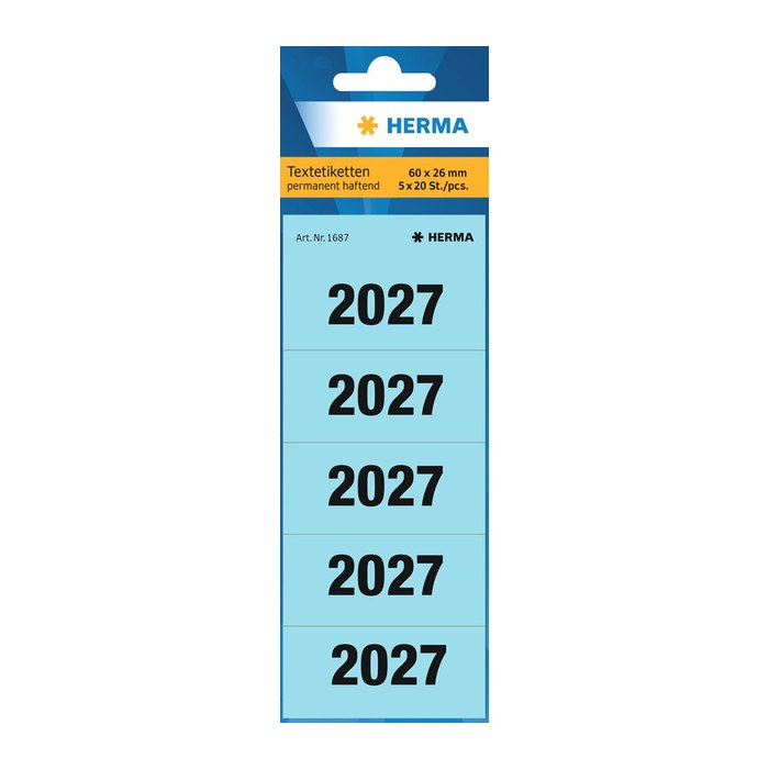 HERMA Inhaltsschilder 2027 blau, 100 St.