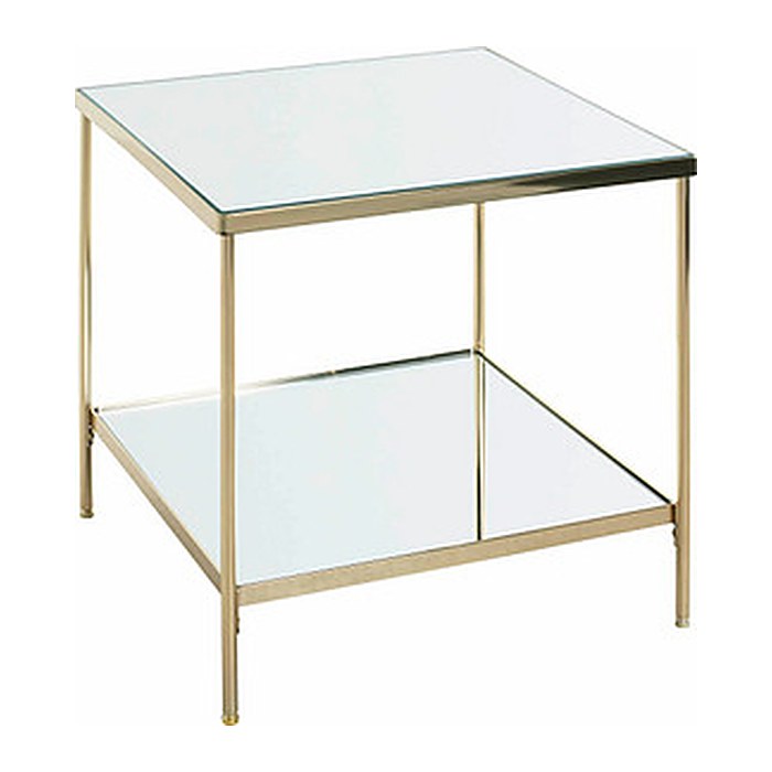 HAKU Möbel Beistelltisch rechteckig Glas gold 45,0 x 45,0 x 46,0 cm, 1 St.