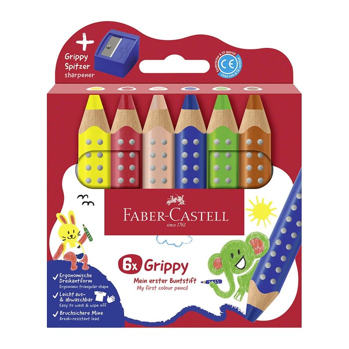 FABER-CASTELL Grippy Malset farbsortiert, 6 St.