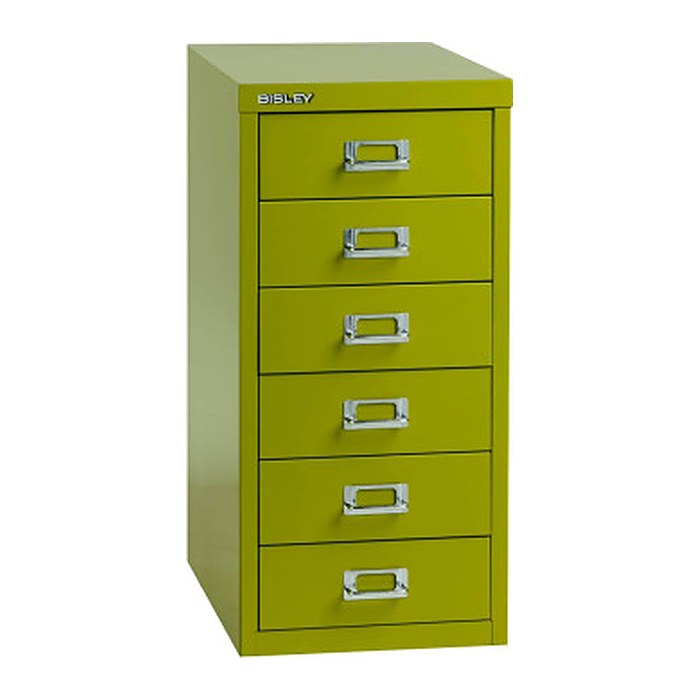 BISLEY MultiDrawer™ L296 Schubladenschrank grün 6 Schubladen 27,8 x 38,0 x 59,0 cm, 1 St.