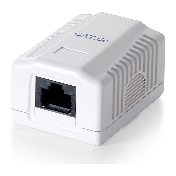 Equip Aufputzdose Cat6 1-Port RJ45 UTP Prem. RAL 9010 ws Polybeutel