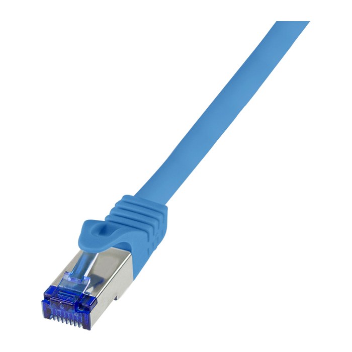 Logilink Patchkabel Ultraflex, Cat.6A, S/FTP, blau, 0,25 m
