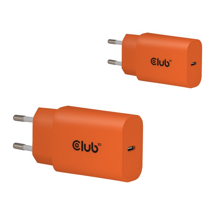 Club3D Lifestyle Ladegerät USB-C 30Watt, 2Stk orange retail