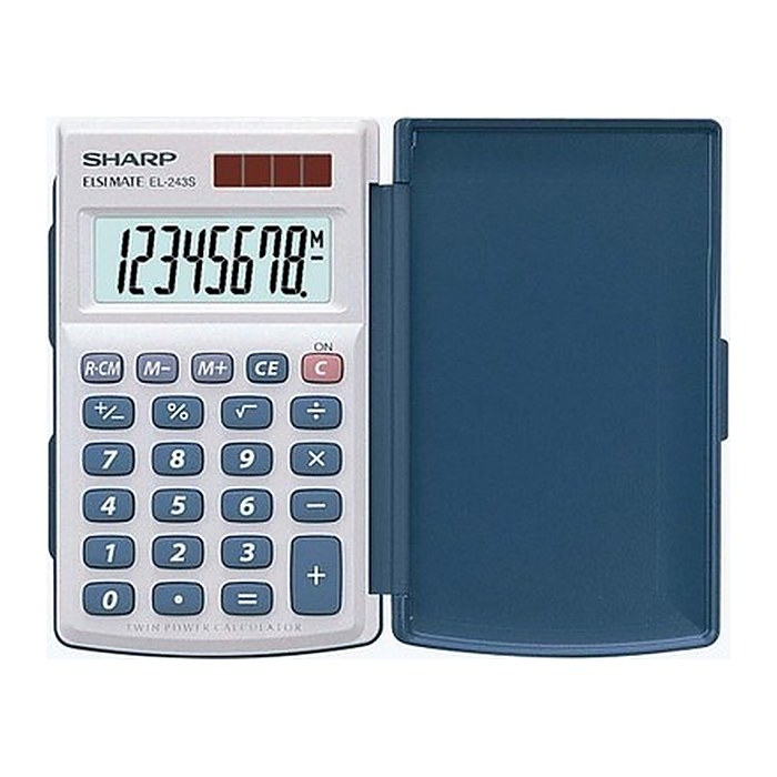 SHARP EL-243S Taschenrechner grau/blau