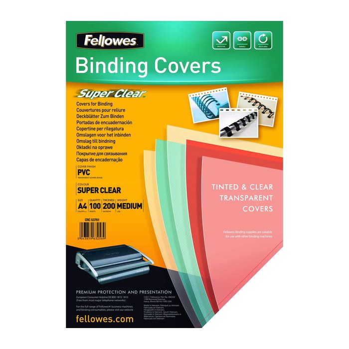 Fellowes Präsentationsdeckb. Transp. PVC 150 MIC A4 100PK