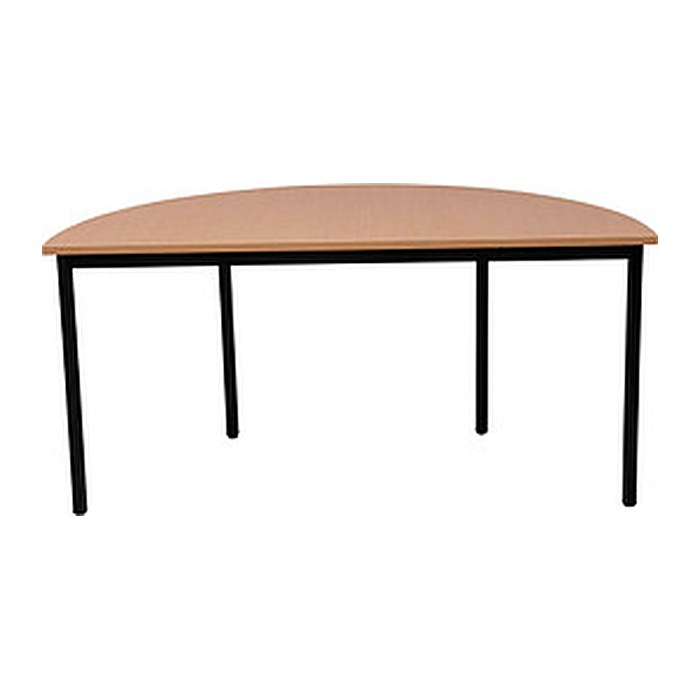 Gürkan Mehrzwecktisch buche halbrund, Vierkantrohr schwarz, 160,0 x 80,0 x 75,0 cm
