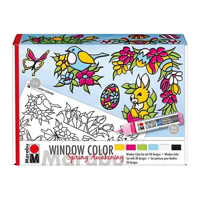 Marabu Spring Awakening Fenstermalfarben farbsortiert 6x 25,0 ml