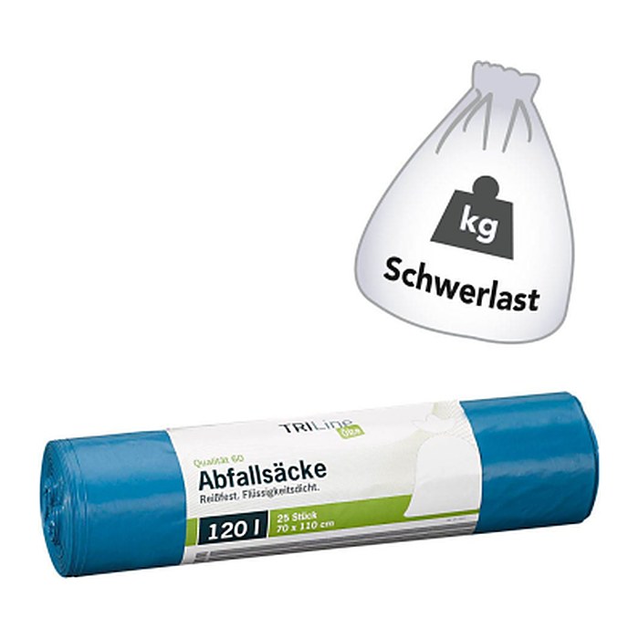 TRILine® Schwerlastsäcke Öko 120,0 l blau 40,0 µm, 25 St.